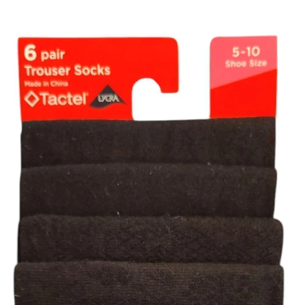 PEDS 8 Pairs Black Fishnet and Solid Black Trouser‎ Socks Women's Size 5- 10 NWT
